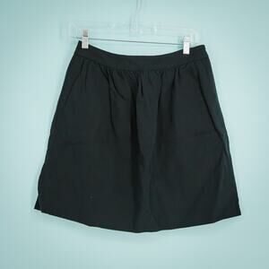 Comptoir Des Cotonniers 38 Size Medium M Black A Line Mini Cotton Linen Skirt